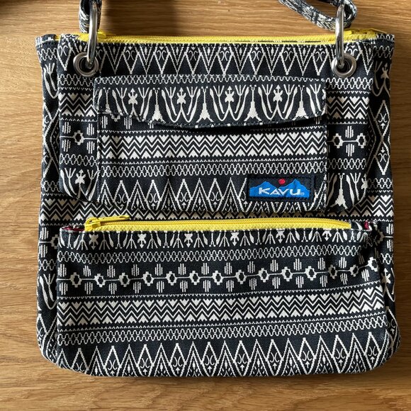 RARE 3 in 1 Vintage Kavu Crossbody Bag with Detachable Clutch Pouch Boho Black - Picture 5 of 13